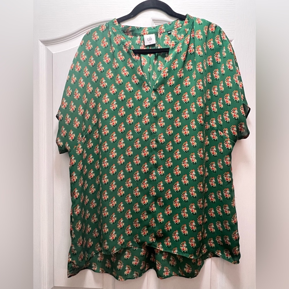 Green floral CAbi top